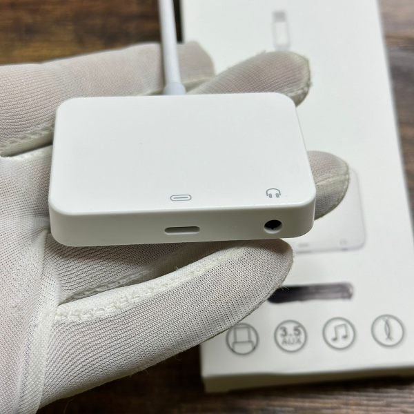 apple 3.5mm earphone and lightning connector