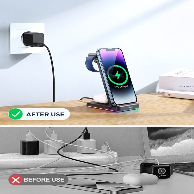 Joyroom 3-in-1 Wireless Charger Foldable Station