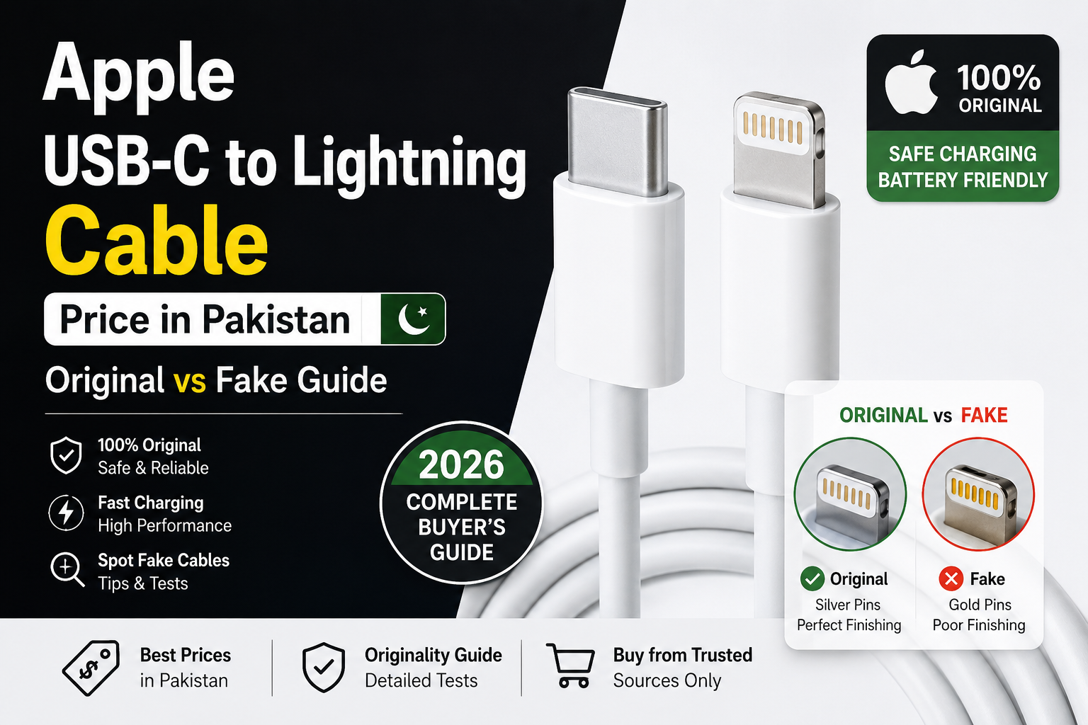 How to Check Original Apple Type-C to Lightning Cable (Original vs Fake Guide – Pakistan) How to Check Original Apple Type-C to Lightning Cable (Original vs Fake Guide – Pakistan)