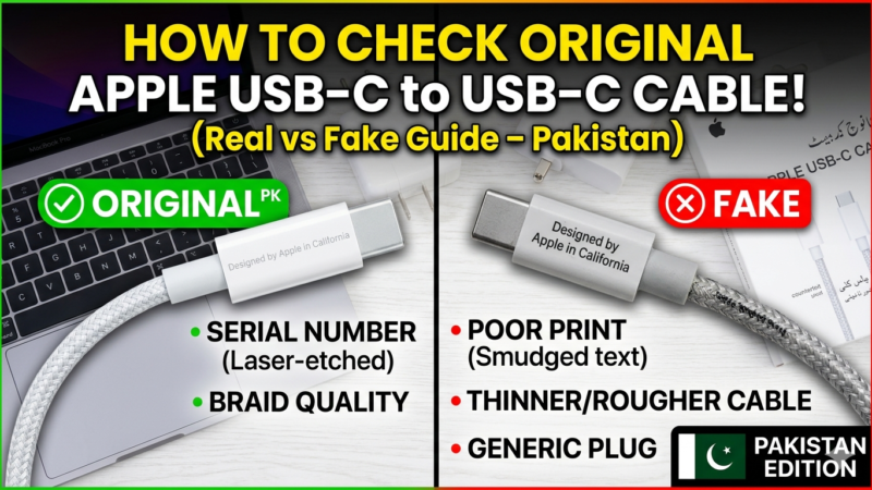 How to Check Original Apple USB-C to USB-C Cable (Real vs Fake Guide – Pakistan)
