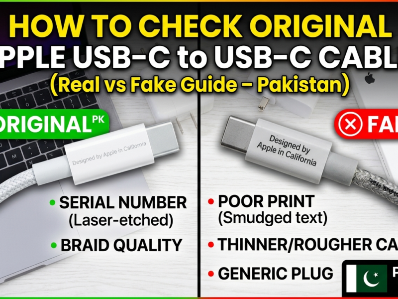 How to Check Original Apple USB-C to USB-C Cable (Real vs Fake Guide – Pakistan)