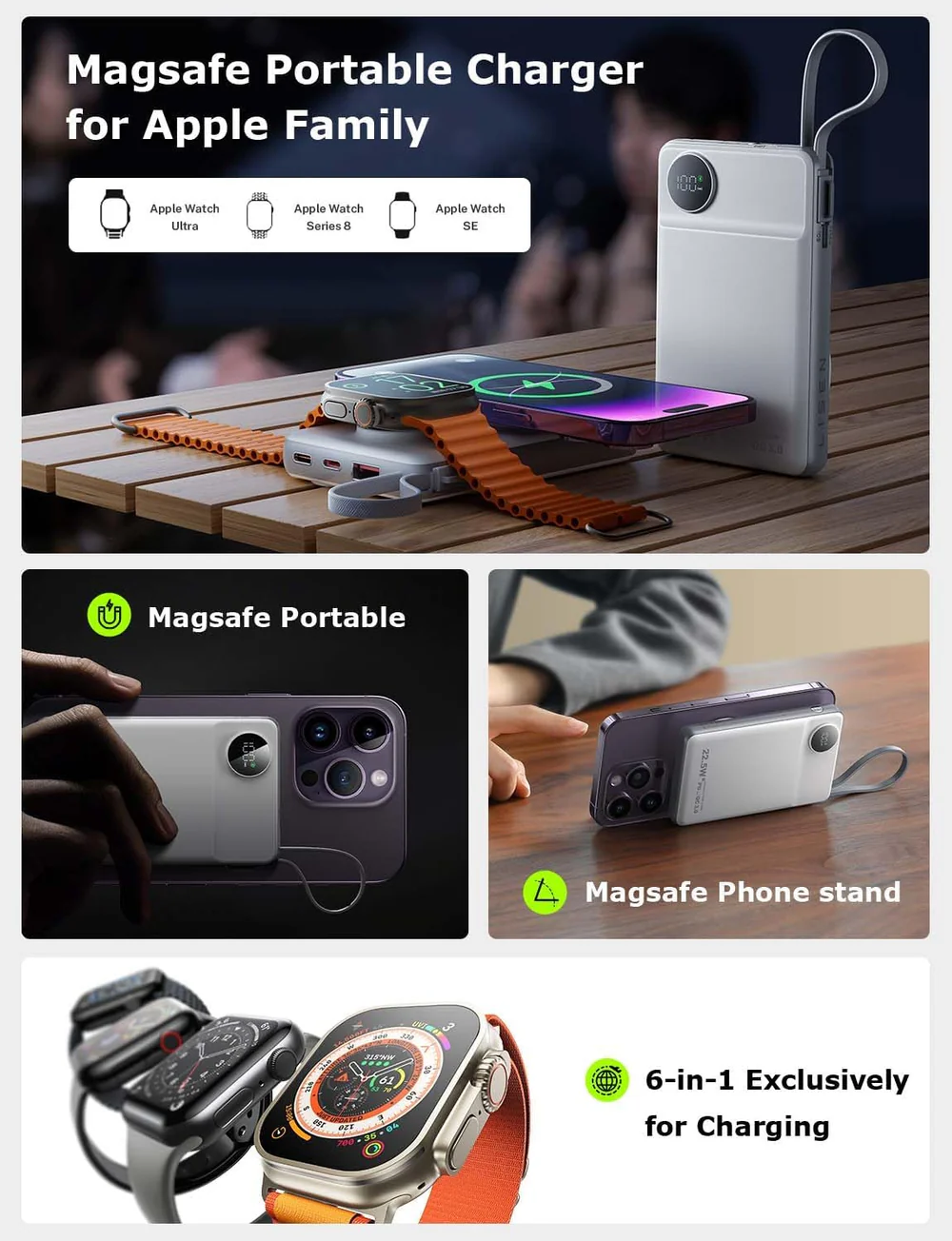 Apple 3 in 1 10000mah magsafe power bank charger price
