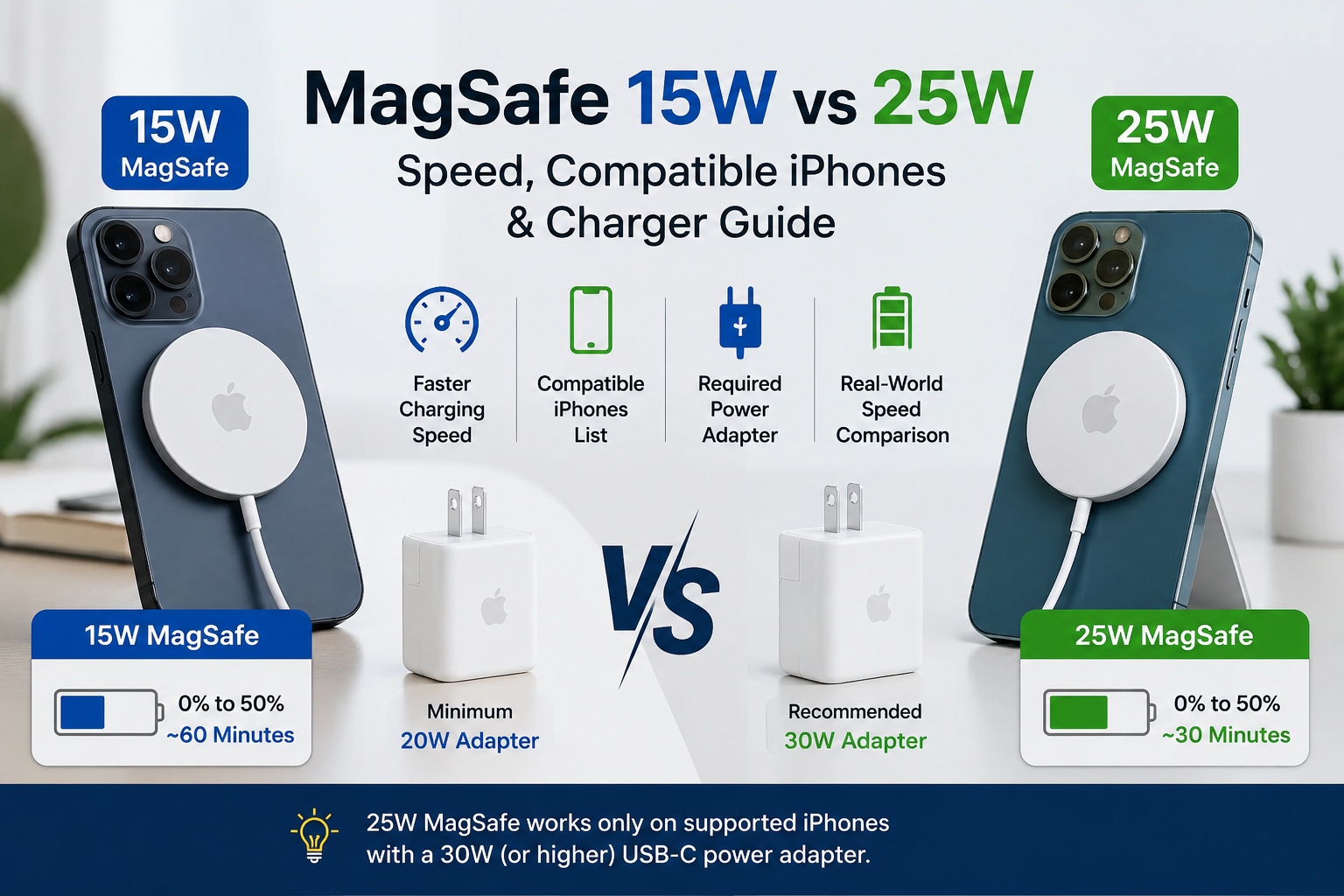 Apple MagSafe 15W vs 25W Charger: Compatibility, Speed & Adapter Guide