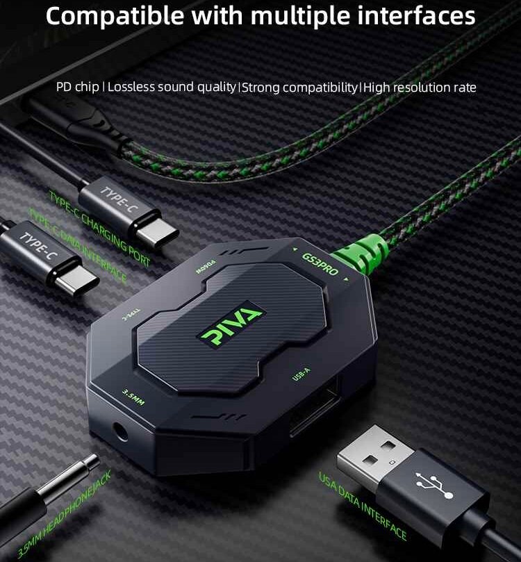Piva GS3 Pro 4-in-1 Type-C Gaming Splitter